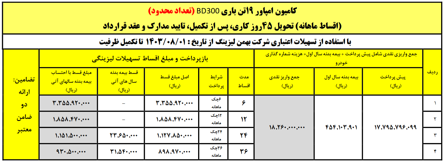 کامیون باری BD300